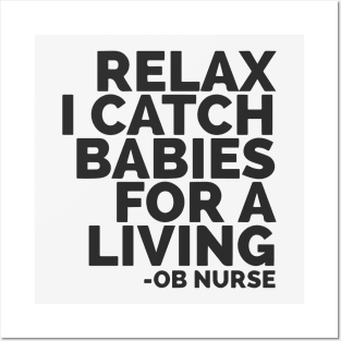 OB Nurse Catching Babies Posters and Art